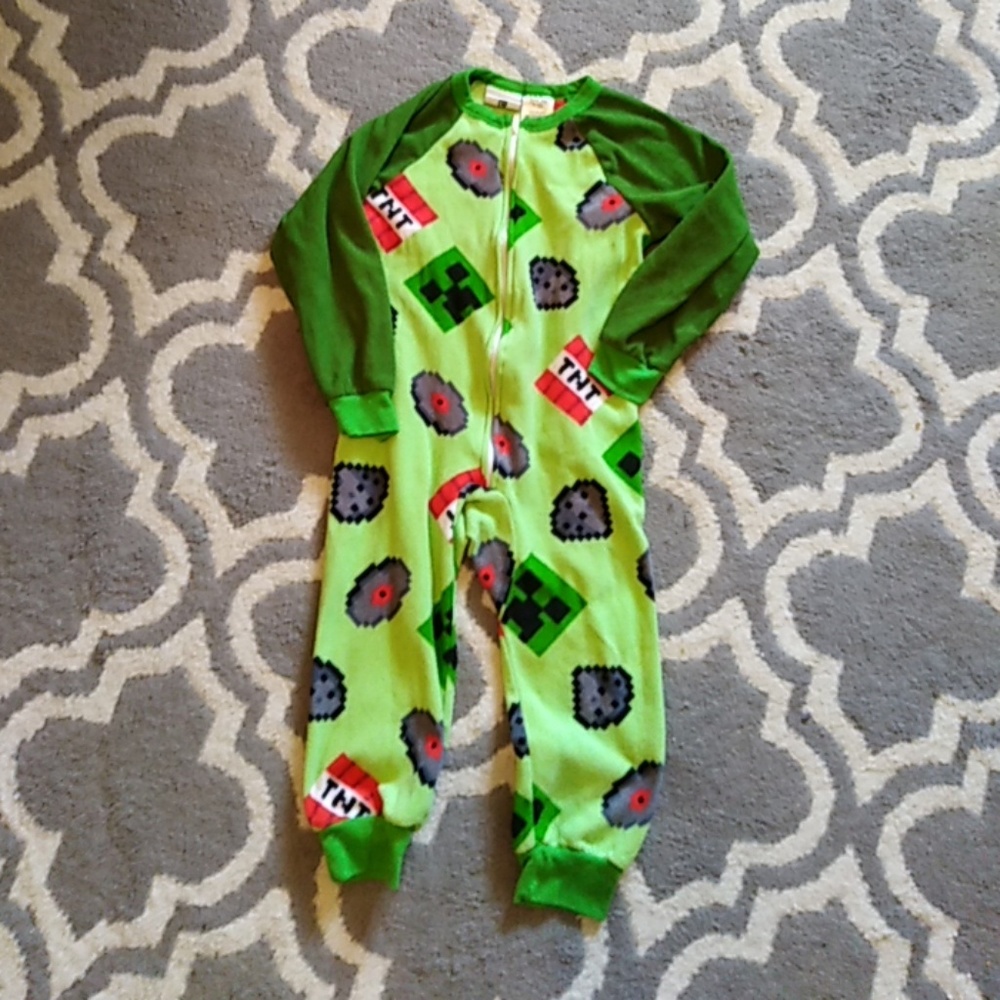 Minecraft fleece footless pajamas
